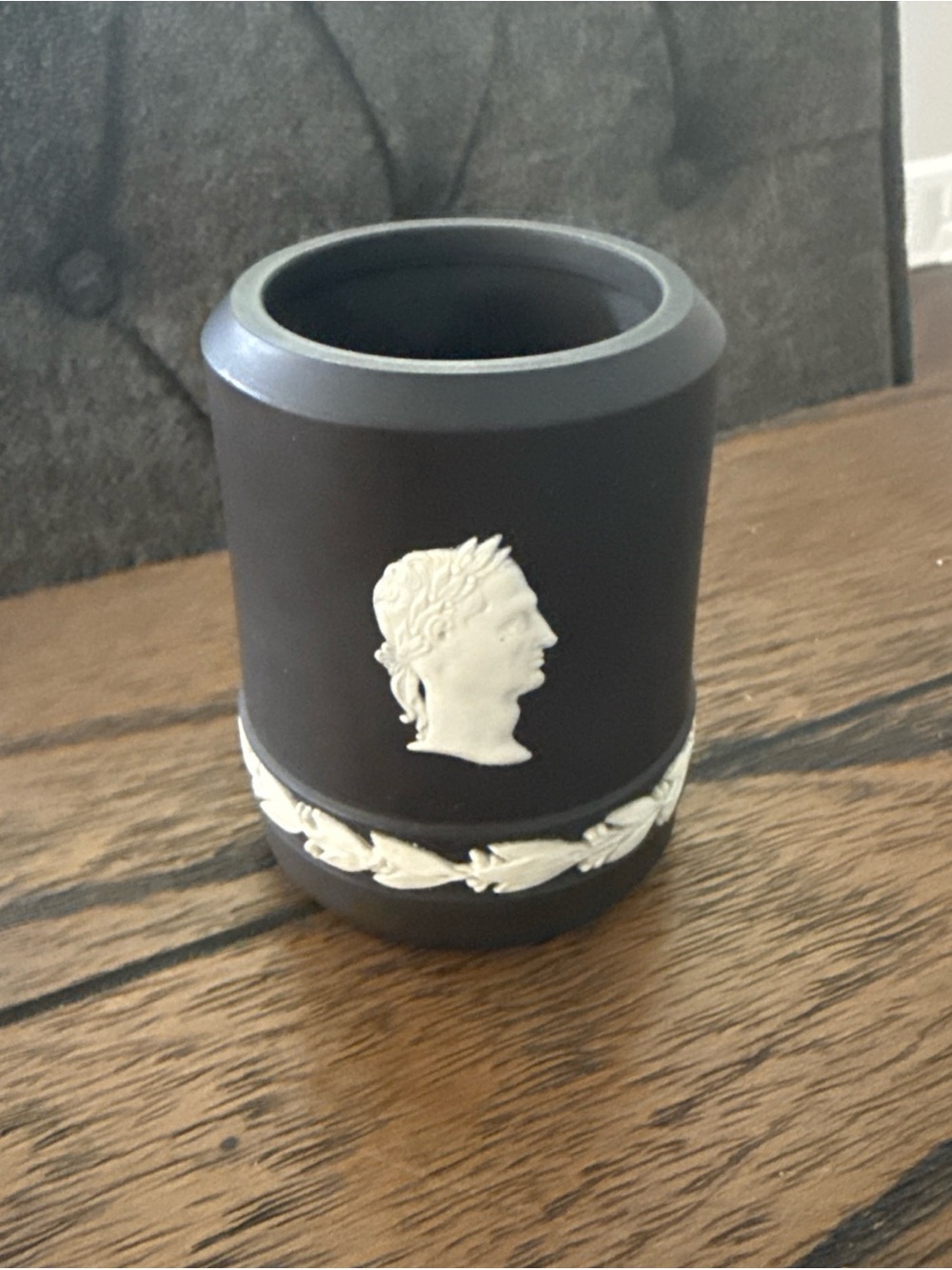 Wedgwood Black Neoclassic Toothpick Holder 1971 England